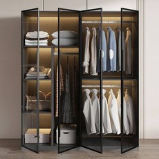 시 옷장 스룸 모던 라이트 행거 장롱 코너장 수납, 3문 120cm 상단캐비닛 업그레이드