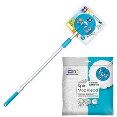 EASY CLEANER 家簡塵除 加強版手壓拖把架組 附1布, 1組