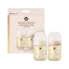 베베그로우 PPSU 노꼭지 젖병 트윈팩, Yellow붓꽃, 160ml, 2세트