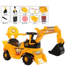 전동 포크레인 장난감 조종가능 승용 완구 붕붕카 자동차, 표준, B. 2-5세 럭셔리 전기 가드레일