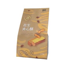 東和超濃郁夾心酥，三種口味任選，純素，酥脆餅乾，獨立包裝，美味零食, 1個, 花生夾心酥