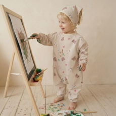 아이레빗 국내생산 아기 유아 미술가운 방수 전신 문센 촉감놀이 모래놀이, 하트