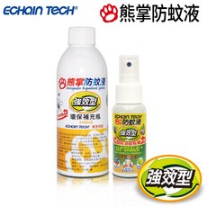 ECHAIN TECH 熊掌 強效型防蚊液組合 (60ml + 補充瓶180ml), 1個