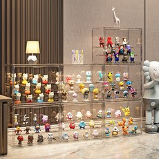 HNEED 계단형 피규어 장식장 진열장 아크릴 케이스, 투명 5단+조명