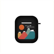 山景貓咪AirPods保護殼, 黑色, 1個, AirPods Pro 2