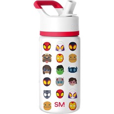 啵比小舖 美國Simple Modern 迪士尼兒童不銹鋼吸管水瓶/保溫保冷水壺 414ml, 1個, Spidey Friends Unite