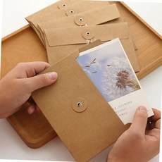 빈티지 크라프트 단추 종이 봉투 감성 편지지 수납 세트 단추봉투 크라프트봉투 서류봉투