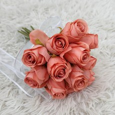 아티제이 셀프 웨딩 로즈 조화부케 촬영 인테리어 소품 장미 꽃, 코랄, 1개