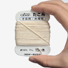 크로바 일제 조리용 면실 두꺼운실 면 100% 내추럴 스테이크실 공예 포장 26-579, 2개, 내추럴 15M