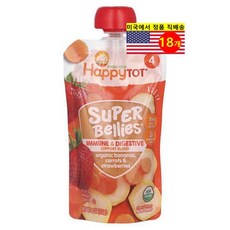 Happy Family Organics 24개월 이상 유아용 면역 소화기 증진 과일 채소퓨레 이유식 113g 6개, 18개
