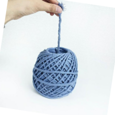 내츄럴면로프 마크라메실 푼사 볼 120합 면 로프 마크라메 재료, 푼사볼 베이비블루