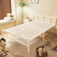 철제 침대 프레임 간이 철골 보강 침대, 화이트 업그레이드 모델 800mm