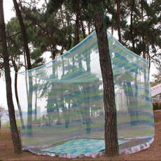 닛시스타일 국산 높이210cm 10-20인용 대형모기장 사각 침대 야외 캠핑 모기장, 18-20인용 블루(420x500x210)