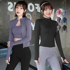 사계절 여성 요가 필라테스 집업 스포츠 쟈켓 요가 상의