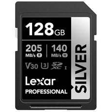 LEXAR 128GB 프로페셔널 실버 SD 카드 V30 메모리 그래퍼 사진 전문 /140MB 비디오 205 4K /S U3 최대 SDXC C10 작가 UHS-I, 실버 (205MB/s), 512GB
