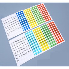 제임스마켓 원형 숫자 스티커 필수품, 51~100 화이트
