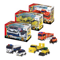 타요 친구들 더블 미니카 3종 세트 (긴급출동 + 중장비 + 소방), 1개