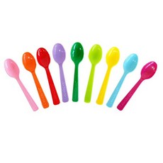 파티용스푼(10개입) 플라스틱스푼 칼라스푼 파티수저 홈파티 생일파티 상차림 돌잔치, 색상, 레드