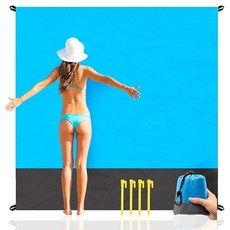 윤슬샵 미니파라솔 그늘막 튼튼한야외용파라솔, 기본 사용 인원, 스카이블루 블록 매트 200x140cm