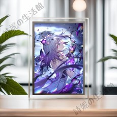 詩妮の生活館 崩壞 星穹鐵道 光錐玻璃相框 桌面擺件, 1個, 遐蝶New~,5吋