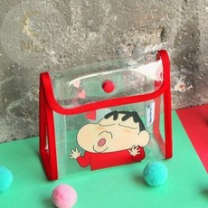 [짱구는 못말려] 귀염뽀짝 투명소품케이스 키즈지갑 여행용파우치 캐릭터지갑