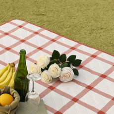 온다온 피크닉매트 푹신한 방수 돗자리 캠핑, 레드 체크