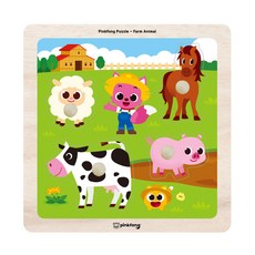 제사오스토어 손잡이퍼즐 가축 P396 집중놀이 맞추기놀이 꼭지퍼즐 베베퍼즐