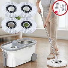 브라이프 물걸레 밀대 손안대고 온집청소템, 화이트그레이, 1세트