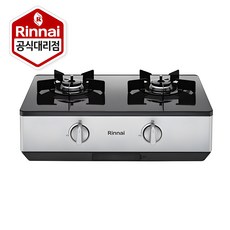 린나이 가스렌지 2구 전면AA건전지 일반가스렌지, 펄실버, LPG