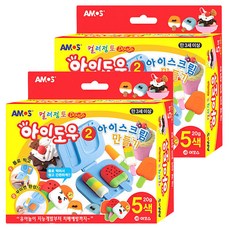 아모스 컬러점토 아이도우2 아이스크림 만들기, 혼합색상, 2개