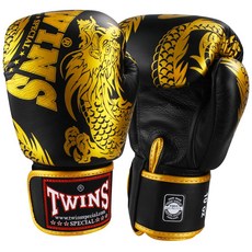 古川小夫 TWINS 限量飛龍款 拳擊泰拳 手工真皮拳擊 泰拳ＭＭＡ 搏擊比賽拳套 黑金, 1個, 10oz