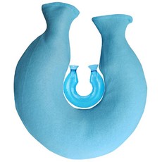 好物推薦 熱敷暖手頸椎U型熱水袋：加厚防爆PVC注水，多功能保暖熱敷神器, 藍色加藍色