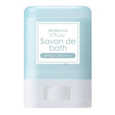 SAVON & CO. 絲滑粉嫩蜜桃防曬棒 SPF50+ PA++++ 15g, 1個, 水色玲藍