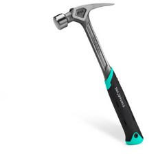 WORKPRO 20oz 防振氣墊手把 一體成形鍛造 抗震 防滑鎚 磁性釘架 功能性減震鎚, 1個, 黑蒂芬妮藍