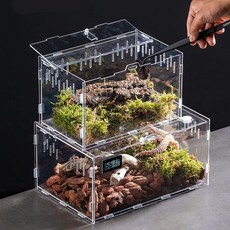 조립형 가로형 30x20x15 (대) 도마뱀 사육장 도마뱀집 아크릴사육장, 1개, 30x20x15 대
