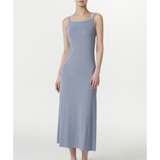 [무신사스탠다드] WOMAN 우먼즈 소프트 저지 롱 드레스 [블루 그레이]