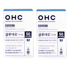 오상헬스케어 글루네오 라이트 혈당검사지, 2개, 50개입 2개, 50개입