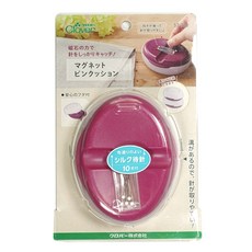 Clover可樂牌 磁針盒 (附10根針) 日本磁石針盒 磁力針盒 縫紉針收納盒 縫針盒, 1個, 粉紅色