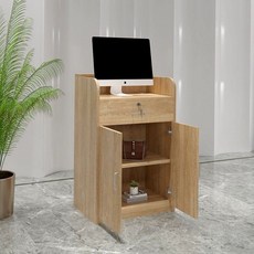 계산대 소형 프론트 카운터 미용실 옷가게 안내, 오크색