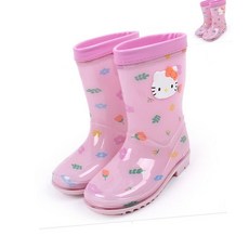 헬로키티 플라워 아동 PVC 장화 레인부츠 갯벌 신발