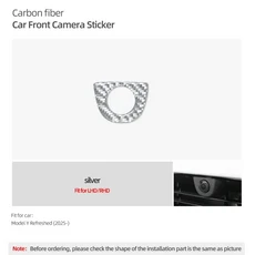 테슬라 호환 모델 Y 주니퍼 2025 프론트 카메라 스티커 트림 자동차 내부 보호 장식 액세서리용 리얼 소프, 02 New Y Silver