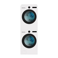 LG 트롬 세탁기 + 건조기 + 스태킹키트 KX24WS-2WA 세탁24kg 건조20kg 방문설치, 화이트 + 화이트