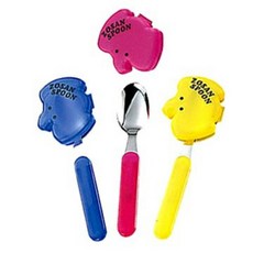 日本製大象湯匙/叉子不銹鋼兒童餐具(附收納盒蓋), 1個, 叉子,黃