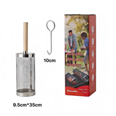 스테인레스 바베큐 석쇠 그릴망 미니 석쇠 스텐 석쇠 바베큐그릴 손잡이 원통 석쇠, 1개