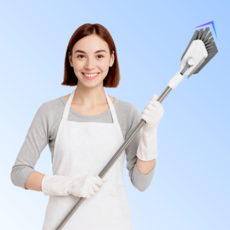 [모서리와 바닥청소를 한 번에]집안굿 욕실 바닥 청소솔 화장실 청소도구, 1개, 퓨어화이트