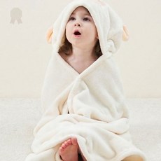 유아 목욕 후드 가운 동물 귀 달린 흡수력 좋은 면 소재 물놀이 수영 후 착용