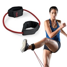 미끄럼 방지 패딩 발목 커프스가 SPRI Xercuff 다리 저항 밴드 운동 코드 모든 밴드는 별도 헬스장 또는 가정용 기구용 휴대할, Red (Medium), 1개