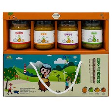 오라향 제주 과일청 4종 선물세트 (한라봉 풋귤 천혜향 감귤), 1세트, 한라봉 풋귤 천혜향 감귤