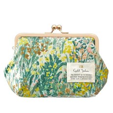 카마구치 화장 파우치 어른 귀엽다 꽃무늬 메이크업 파우치 세련 일제 보태니컬 플라워 Cyalel Yahata 페어리 메리트 노랑, 상세페이지 참조, 1개