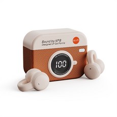 UB 레트로 감성 카메라 블루투스 이어폰 무선 Hi-Fi 터치 이어버드 음악감상 게이밍 선물, 클립형_브라운, BO-S1
